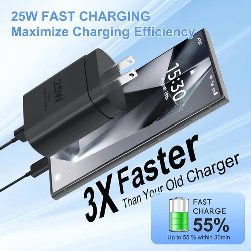 Vista 2 de Cargador súper rápido tipo C, cargador de pared USB C de 25W PD USB C