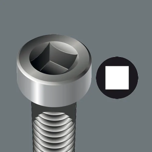 Vista 2 de Wera - 5117682001 Kraftform Plus 368 Square Socket #1 Destornillador profesional, 3-1/8" Longitud del eje