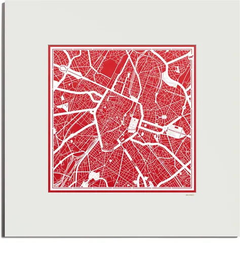 Vista 43 de O3 Design Studio Mapa de corte de papel de París, color negro mate, 20 x 20 pulgadas, arte en papel