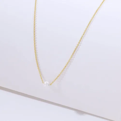 Vista 7 de Delicado collar con colgante de perlas para mujer, chapado en oro de 14 quilates, elegante collar de perlas de agua dulce, collar de perlas con clip