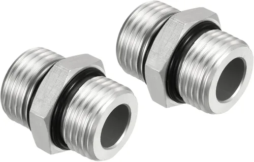 Vista 7 de PATIKIL G1/2 x G1/2 accesorios de adaptador de tubería de rosca macho, accesorio de tubería hexagonal para tanques de agua, tono plateado