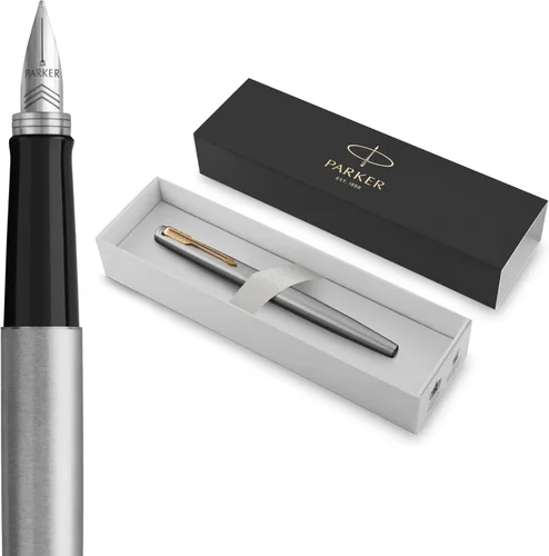 Vista 8 de Parker Jotter Bolígrafo de acero inoxidable CT bolígrafo, con caja de regalo, dorado, (Steel and Gold)