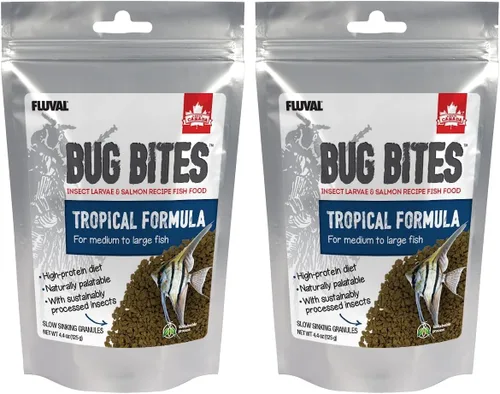 Vista 9 de Fluval Bug Bites - Alimento para peces tropicales, gránulos pequeños para peces pequeños a medianos, 1.6 onzas, A6577