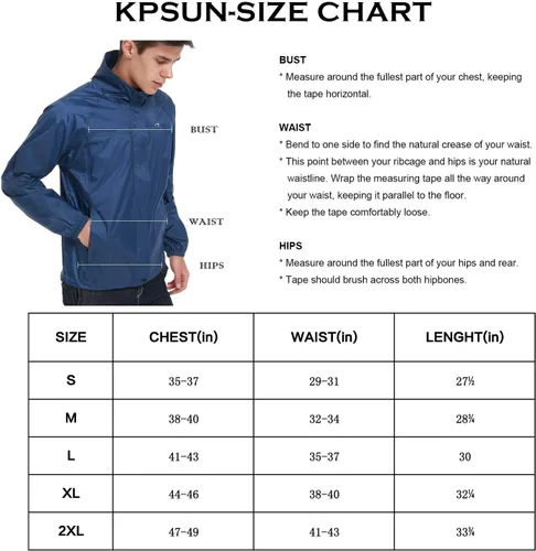Vista 7 de KPSUN Chamarras impermeables para hombre, ligeras, cortavientos para ciclismo, correr, con capucha extraíble