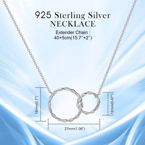Vista 5 de AM ANNIS MUNN Regalos de 21 cumpleaños para ella, collares de plata de ley 925 para mujeres, regalos de cumpleaños 21 para mujeres, hija, gitfs
