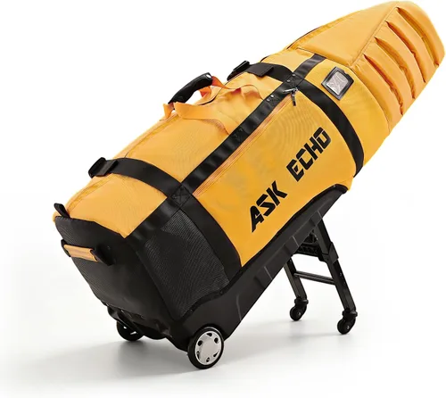 Vista 10 de ASK ECHO Locklink StableRoller - Bolsa de viaje de golf con sistema de balanceo de 4 ruedas, patas de soporte extensibles