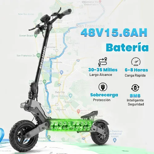 Vista 3 de Fast Electric Scooter Adults, 1200W/5600W Off Road E Scooter, 35/50 Miles Long Range, 35/50 MPH Top Speed, 10/11" Tires, Foldable Kick Scooter for