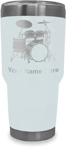 Vista 13 de LaserGram Vaso aislado al vacío de 20 onzas, juego de batería, grabado personalizado incluido (negro)