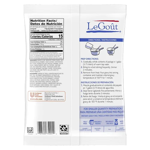 Vista 2 de LeGout Mezcla de Salsa Instantánea de Carne de Res Sin Sabores Artificiales, 0g de Grasa Trans, 12 Onzas (Paquete de 8)