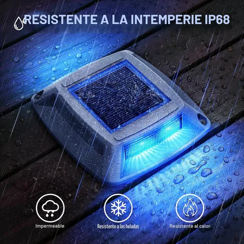 Vista 2 de Luces solares para muelle para exteriores, paquete de 12 unidades, luces Azul