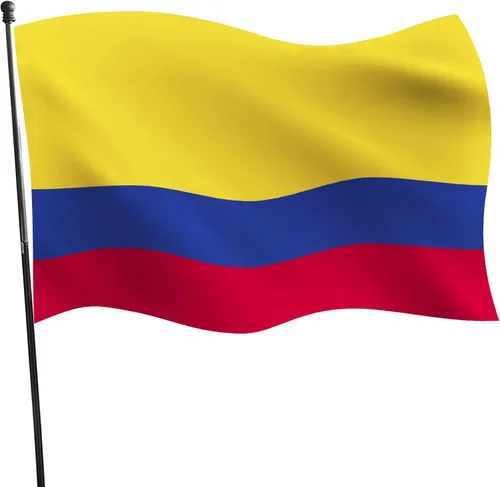 Vista 3 de YongFoto Bandera de Columbia de 1 x 1.5 pies, bandera nacional colombiana para celebraciones al aire libre, hogar, jardín, porche, fiesta, banderas