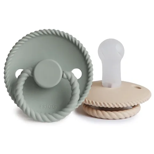 Vista 14 de Frigg Rope SilkySoft - Chupete de silicona para bebé, fabricado en Dinamarca, sin BPA (rubor/crema, 6-18 meses)