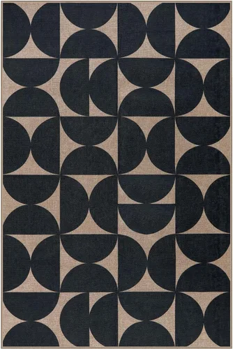Vista 8 de Lahome Tapetes geométricos para puerta de interior para entrada, alfombra antideslizante lavable de 2 x 3 negro / neutro