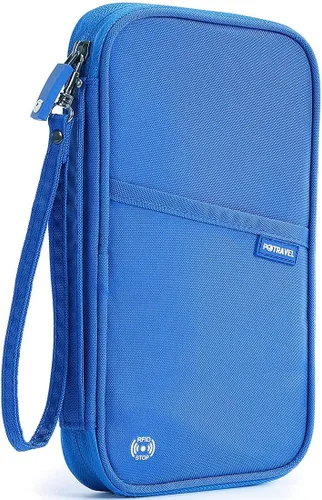 Vista 45 de VanFn Cartera RFID para pasaporte de viaje, soporte para pasaporte familiar, organizador de documentos de viaje serie P.Travel (nailon, gris)