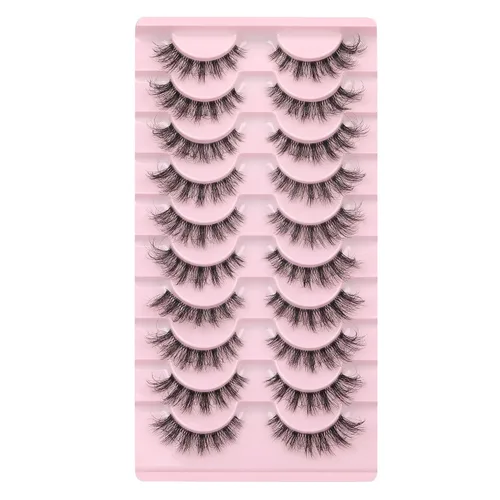 Vista 9 de FANXITON Pestañas postizas, ojo de gato natural, banda transparente