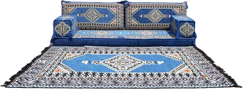 Vista 5 de arabicsofa Sofá Majlis árabe hecho a mano con cojines - Juego de asientos modulares para sala de estar