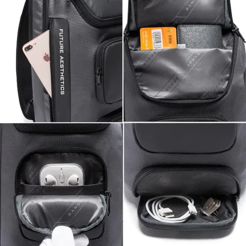 Vista 6 de Oxford Sling Bag Backpack Crossbody Chest Pack for Men Women