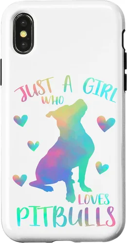 Vista 5 de Just a Girl Who Loves Pitbulls Watercolor Cute Pitbull Case for iPhone 17