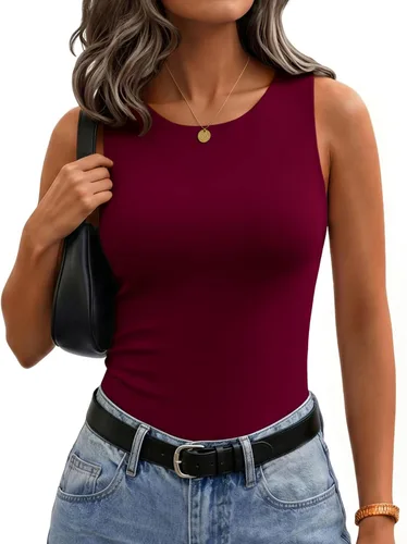 Vista 18 de Zeagoo Camiseta sin mangas de verano con cuello redondo y doble forro para 1 blanco