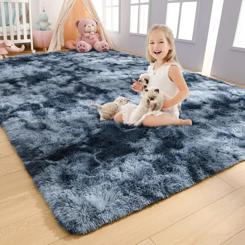 Vista 27 de AROGAN Alfombras suaves de 2 x 4 pies para dormitorio, alfombra mullida de felpa, alfombra peluda que no desprende para guardería, habitación