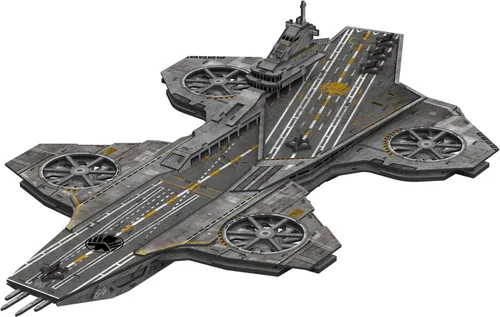 Vista 4 de 4D Build, Marvel Studios Avengers Helicarrier, kit de modelo de papel de rompecabezas 3D, kit de modelo de papel de 220 piezas para adolescentes
