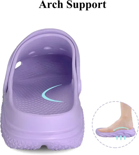 Vista 5 de Zuecos de jardín para hombres y mujeres con soporte de arco, sandalias deslizantes clásicas unisex para adultos para exteriores, playa, piscina