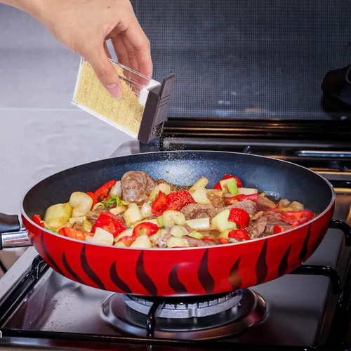 Vista 4 de URALFA Mini salero y pimentero con tapa, coctelero de especias de plástico, para condimentos, recipientes de especias de viaje sin especias