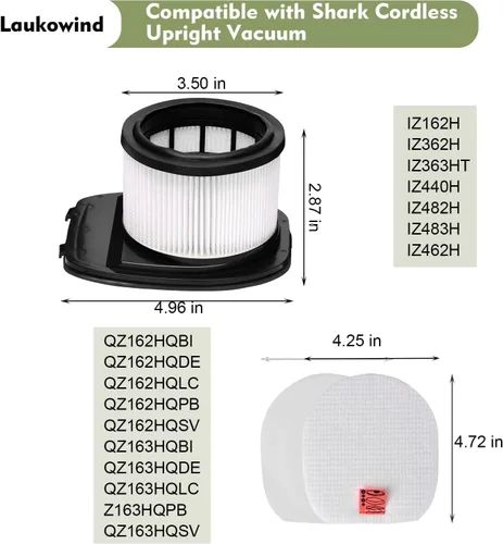 Vista 2 de IZ362H Filtros para aspiradoras Shark Rocket Pet Pro IZ162H IZ362H IZ362HT IZ440H IZ462H IZ482H IZ483H IZ483H, parte XHF161H y 617FJ140, paquete