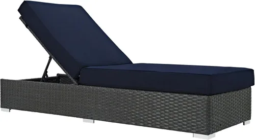 Vista 9 de Modway Sojourn - Tumbona doble de mimbre para patio al aire libre, color beige chocolate