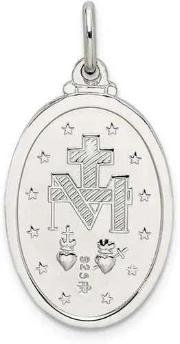 Vista 4 de Medalla milagrosa de plata de ley 1142in 0591in estilo QC5515
