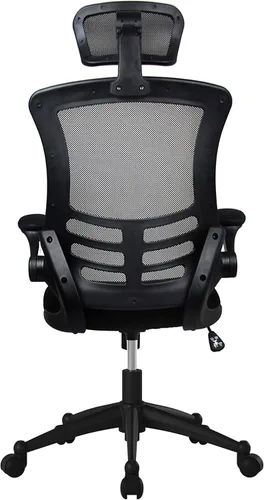 Vista 6 de Techni Mobili Silla de oficina de malla de respaldo alto con reposacabezas Negro