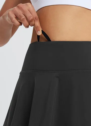 Vista 6 de baleaf Faldas de tenis plisadas para mujer, con bolsillos y volantes para Negro