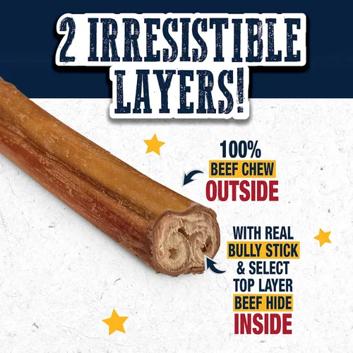 Vista 3 de Palitos de piel de toro Cadet para perros pequeños, 100% pizzle de res natural, masticables de ingredientes limitados y larga duración para perros
