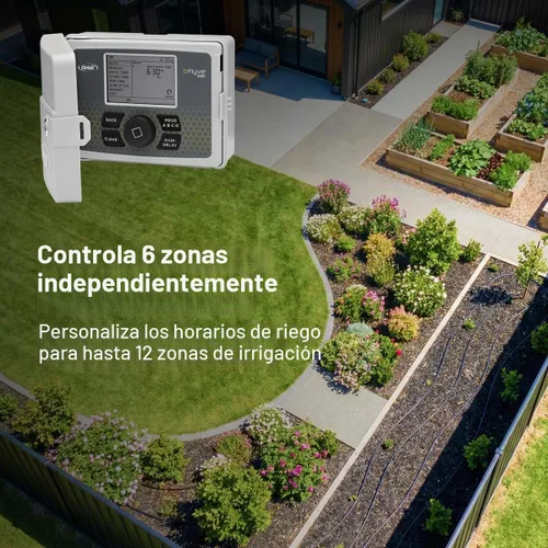 Vista 4 de Orbit 57946 B-hyve Controlador inteligente de rociadores para interiores y exteriores de 6 zonas Aplicación controlada con horarios de riego