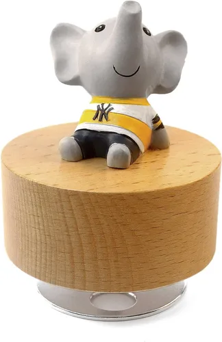 Vista 20 de SOFTALK Caja de música mecánica de madera con diseño de animal, con texto en inglés "You are My Sunshine", regalo para niños y niñas (oso)