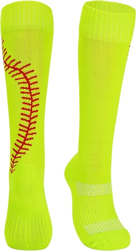 Vista 4 de American Trends Calcetines de sóftbol para niñas y adultos, calcetines de béisbol y sóftbol, calcetines deportivos con puntadas, para niñas jóvenes
