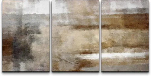 Vista 269 de wall26 Lienzo enmarcado para pared, juego de arte de acuarela pastel, paisaje rural, ilustraciones con formas abstractas, arte moderno, decorativo