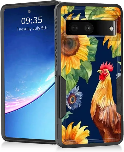 Vista 102 de Funda para Pixel 7a, resistente de doble capa híbrida de policarbonato duro de goma suave a prueba de golpes para Google Pixel 7A 6.1 pulgadas