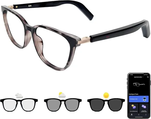 Vista 10 de Lentes inteligentes con lentes fotocromáticas para hombres y mujeres, con traducción de inteligencia artificial, con traductor, 164 idiomas, IP67