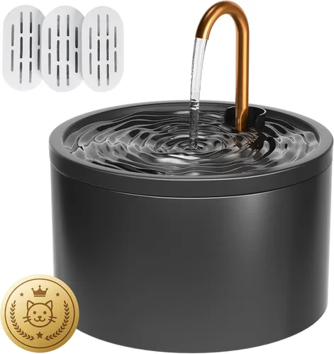 Vista 7 de Fuente de agua de cerámica para gatos DOOOB, fuentes de cerámica para gatos de 2.1L/71oz, fuente de agua automática para mascotas para gatos, fuente