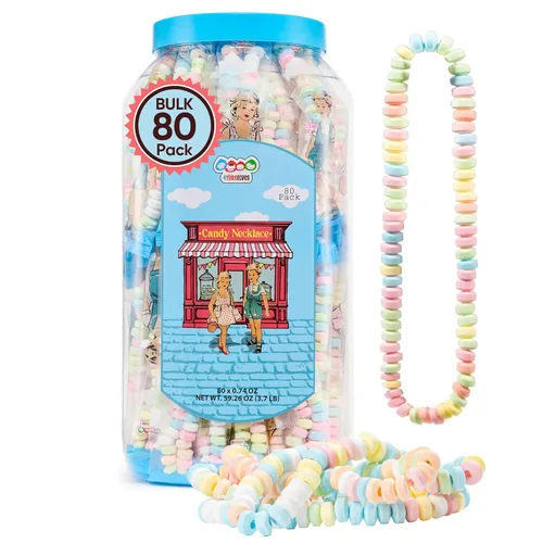 Vista 11 de 36 collares de dulces envueltos individualmente, gargantilla de dulces a