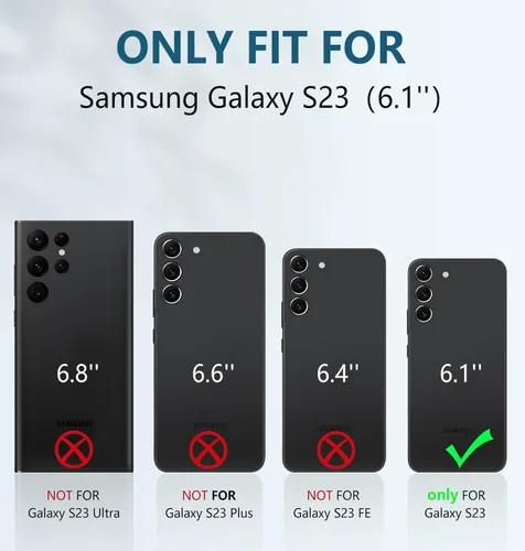 Vista 2 de FNTCASE Funda protectora para Samsung Galaxy-S23: funda resistente a prueba de golpes para teléfono celular de doble capa con protector de pantalla