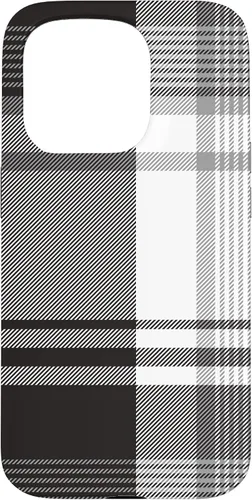 Vista 14 de Black White Grey Plaid Winter Fall Halloween Pattern Design Case for iPhone 17