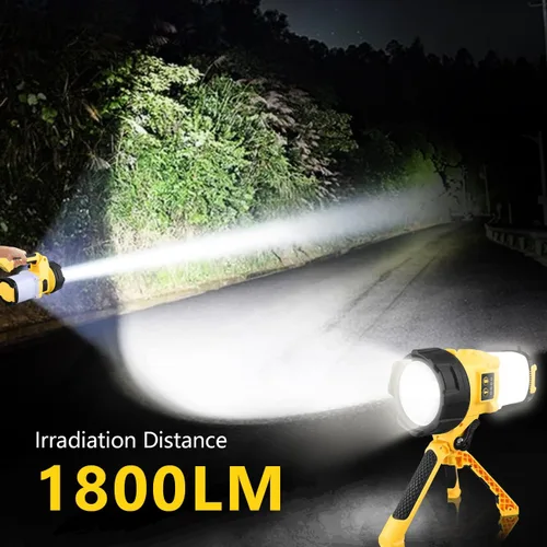 Vista 2 de Foco recargable 3 en 1, 6 modos de linterna LED de mano recargable, luz de campamento de energía portátil, IP65 impermeable adecuada para senderismo