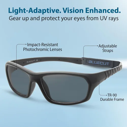 Vista 4 de BLUE CUT Sports Protection Goggles, Photochromic Lenses Safety Glasses for Basketball, Pickleball and Outdoor Sports