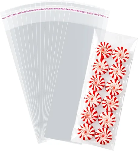 Vista 12 de Morepack 2x3 Inches Mini Self Sealing Cellophane Bags 200Pcs para recuerdos de fiesta de dulces Transparente