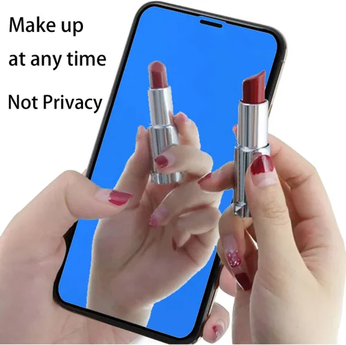 Vista 2 de Protector de pantalla de espejo de vidrio templado antiazul, 2 unidades, para iPhone 14 Pro Max, 6.7 pulgadas, dureza 9H, antiarañazos, cubierta