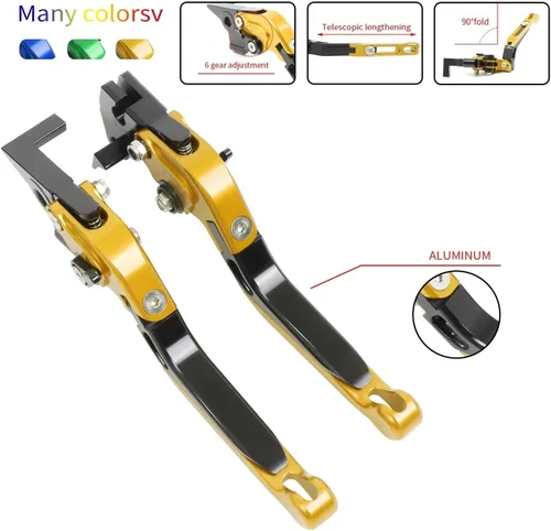 Vista 5 de Motorcycle Acessories Adjustable Extendable Folding Brake Clutch Levers Handle Compatible with Yamaha FZ8 FZ-8 2011 2012 2013 2014 2015-2020(A)