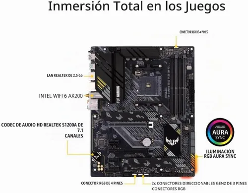 Vista 5 de Micro Center AMD Ryzen 7 5800X3D 8 núcleos 16 hilos procesador de escritorio con tecnología AMD 3D V-Cache Bundle con ASUS TUF Gaming B550-PLUS WiFi