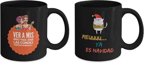 Vista 2 de Regalo para amigos Taza de cafe para hermana Perfecto regalo para graduados, profesionales y estudiantes Vaso con afirmaciones positivas, Negro